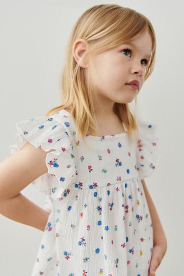T-SHIRT TEXTURÉ À FLEURS - Écru de Zara - Image 4