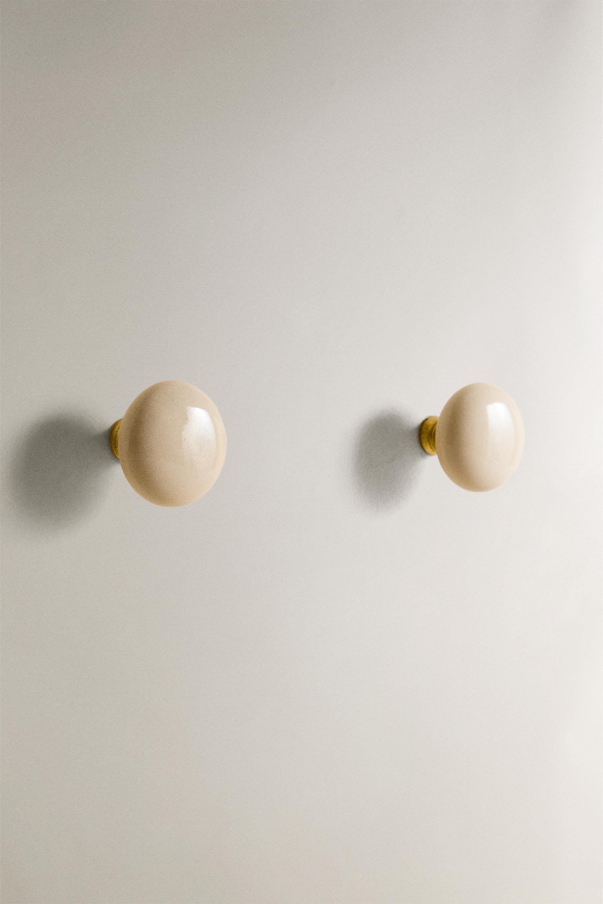 CERAMIC IVORY KNOB (SET OF 2) - Ecru | ZARA United States