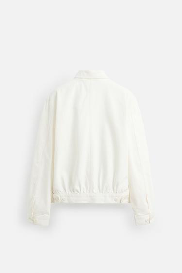 COTTON - HEMP DENIM JACKET - Oyster-white by Zara - Image 8