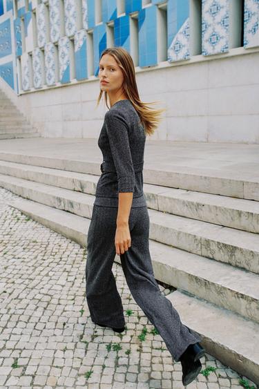 PANTALON DROIT SERGÉ - Gris foncé de Zara - Image 2