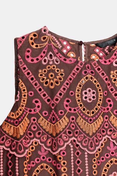 TOP À BRODERIES PERFORÉES - Multicolore de Zara - Image 9