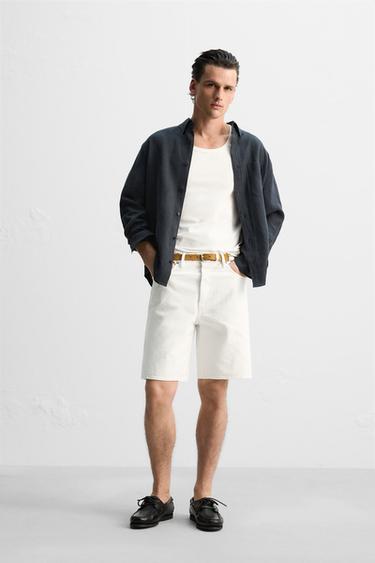 CAMISA 100% LINO LIMITED EDITION - Marino oscuro de Zara - Imagen 0