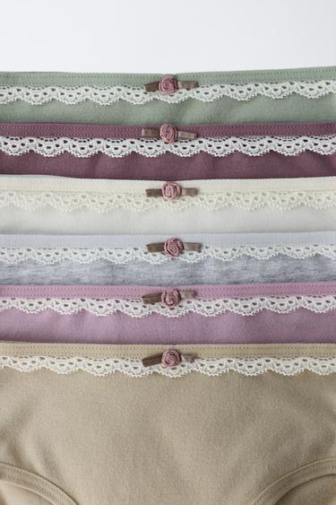 1 1/2-6 YEARS / SIX-PACK OF LACE BRIEFS - Multicoloured by Zara
