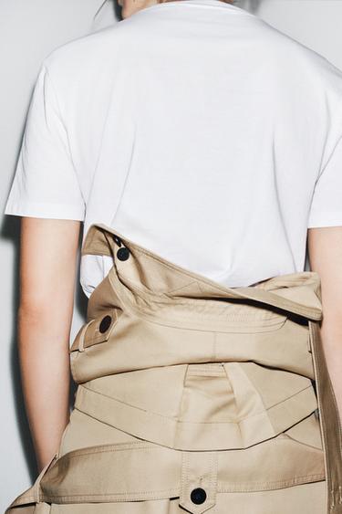 T-SHIRT EN COTON MERCERISÉ - Blanc de Zara - Image 2