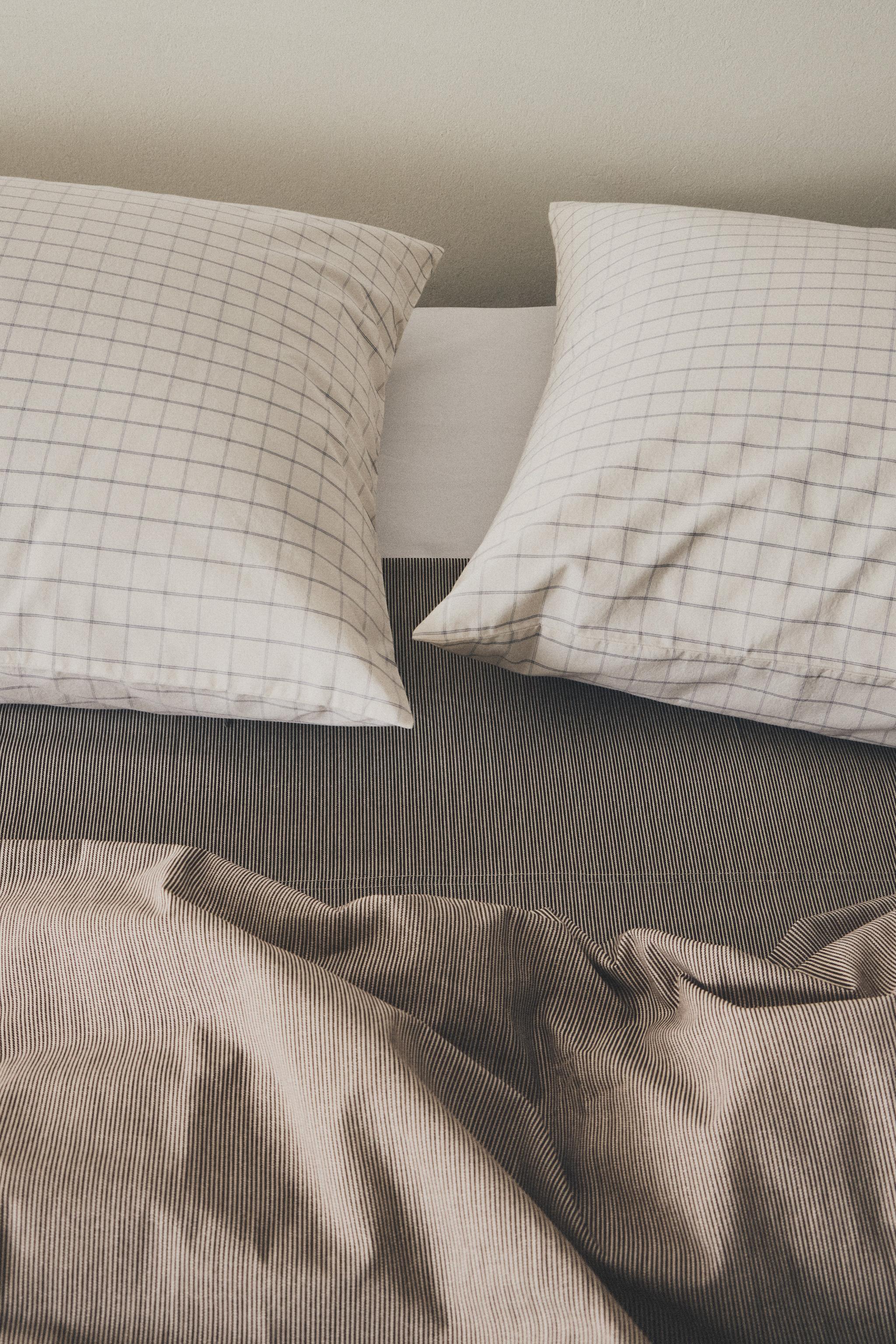 DRAP DE DESSUS COTON DÉLAVÉ RAYURES