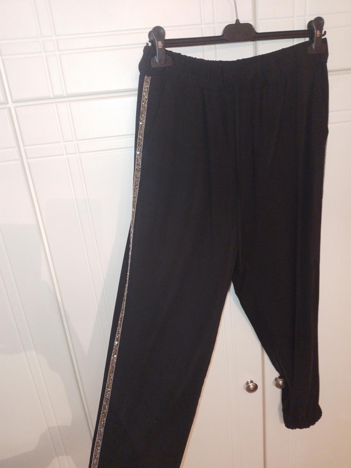 JOGGER TROUSERS WITH SHINY SIDE STRIPES