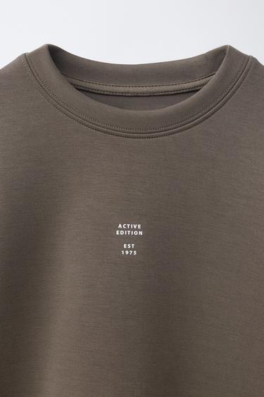 SPORTY SLOGAN T-SHIRT - Brown by Zara - Image 2