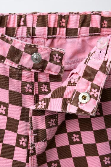 TWILL CHECK TROUSERS - Pink by Zara - Image 2