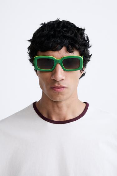 СОЛНЦЕЗАЩИТНЫЕ ОЧКИ В ПРЯМОУГОЛЬНОЙ ОПРАВЕ — LIMITED EDITION — ЗЕЛЕНЫЙ от Zara — изображение 0