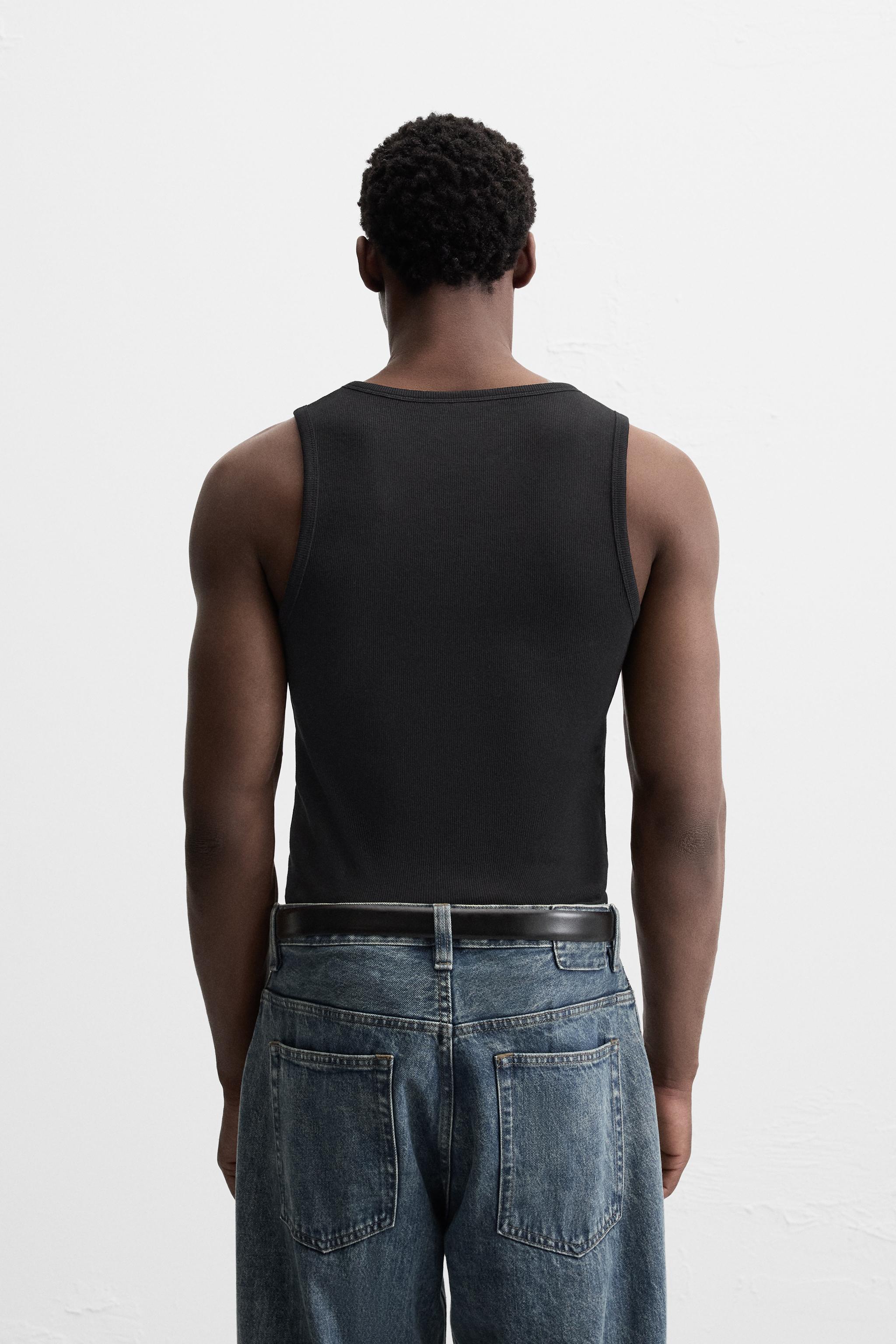 ★ドイツ発*ZARA*新作*ヘンプコットンリブタンク/ANTHRACITE★ ベーシックリブタンクトップ - ホワイト | ZARA Japan / 日本