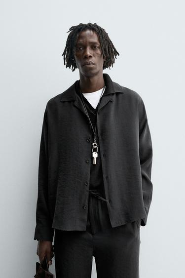 FLOWING RELAXED FIT SHIRT - Black by Zara