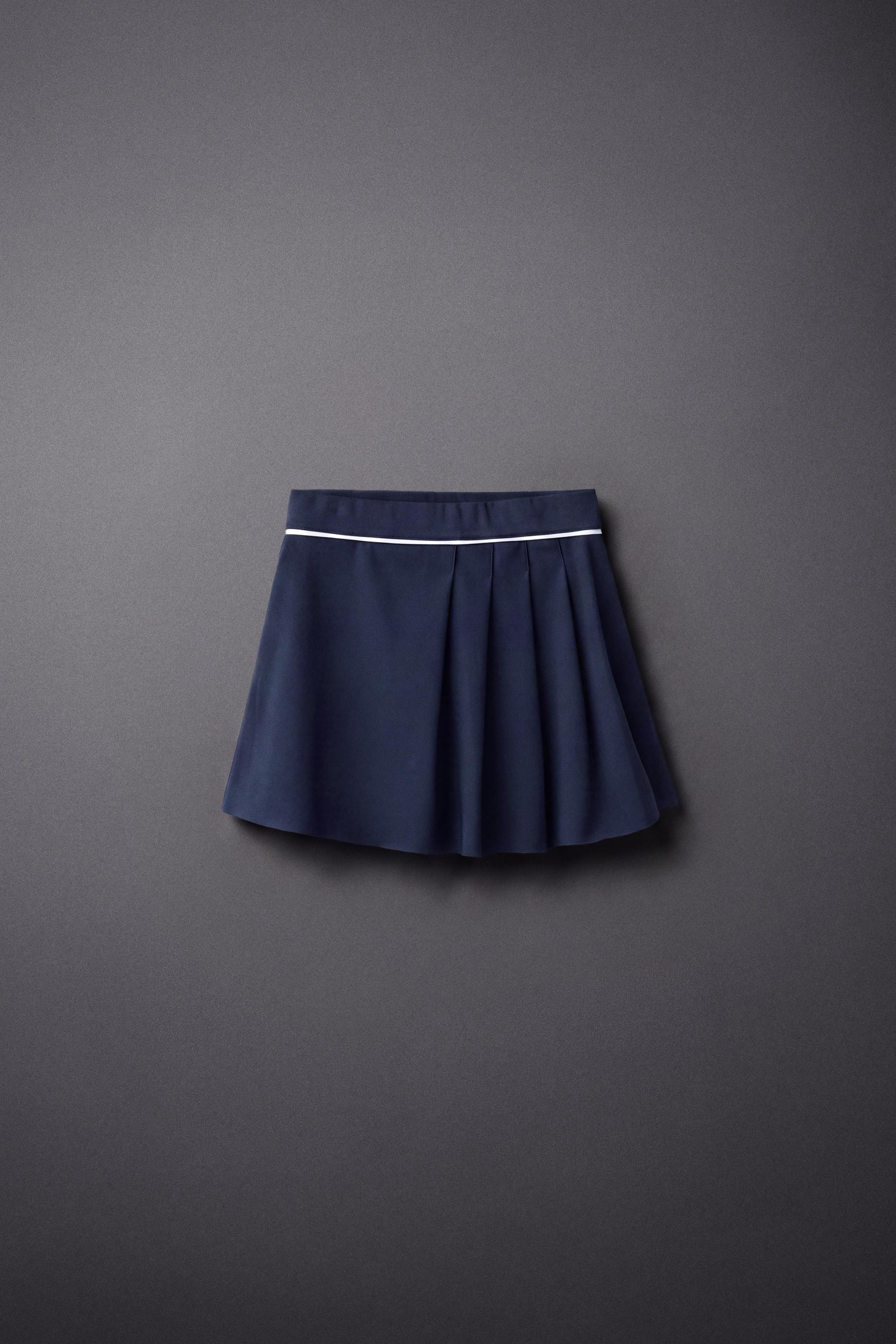 SPORTY PLEATED SKIRT — Blue