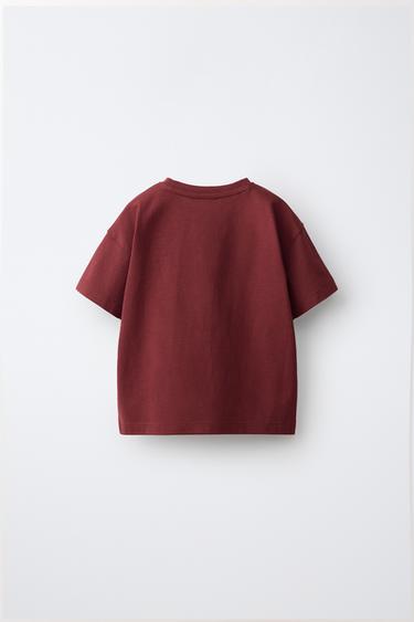 TERRY EMBROIDERED T-SHIRT — Burgundy 2
