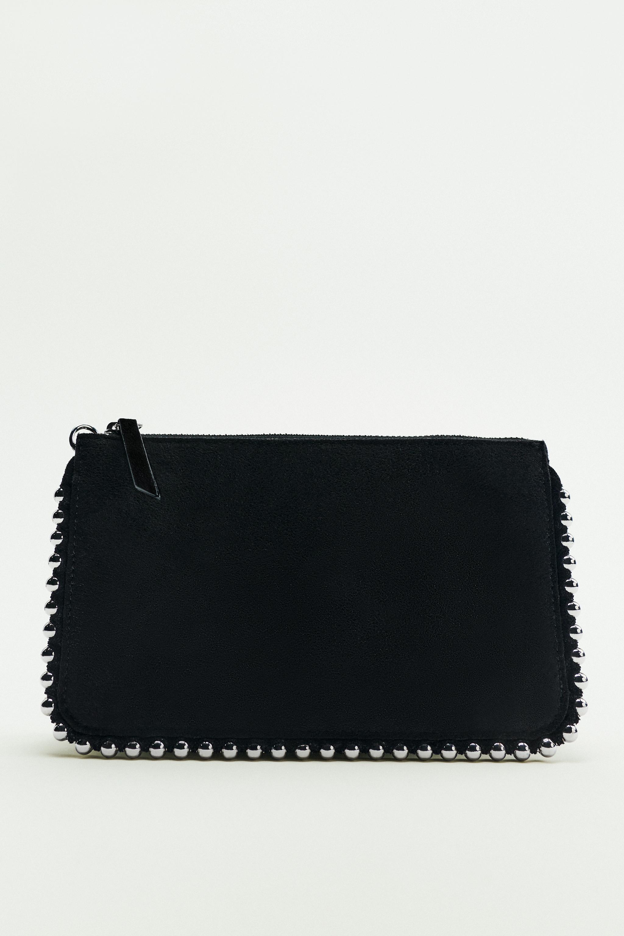 STUDDED CROSSBODY PURSE — Black
