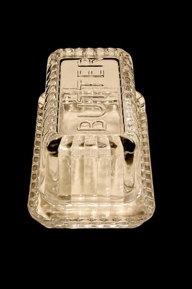 MANTEQUILLERA VIDRIO RAYAS - Transparente de Zara - Imagen 0