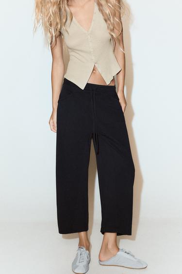 Zara WASHED EFFECT FLEECE PANTS - Anthracite grey
