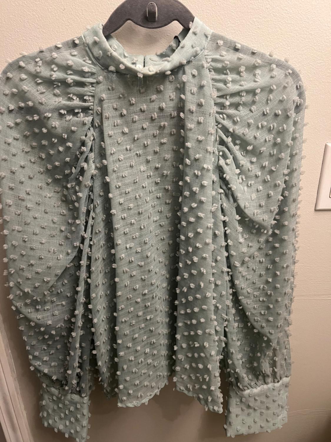 SEMI-SHEER TEXTURED BLOUSE