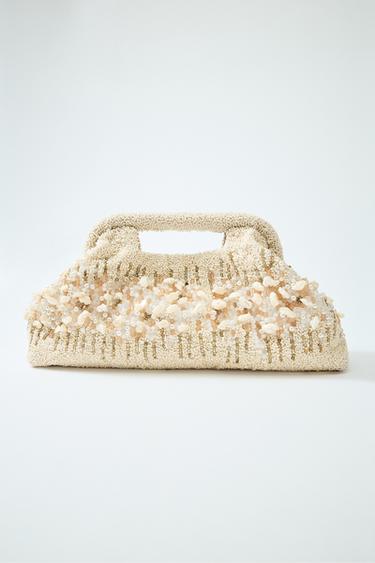 BEADED POUCH BAG - Ecru by Zara