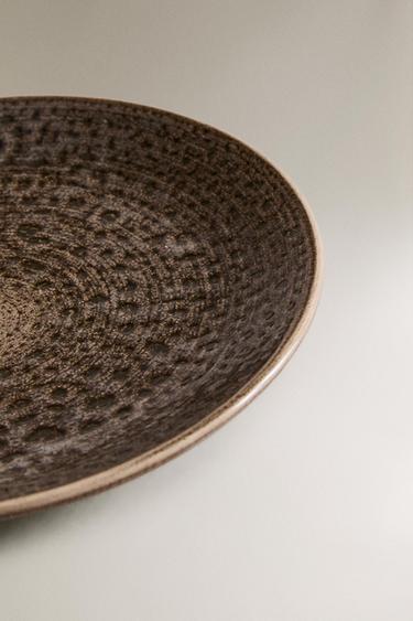 DESSERT PLATE WITH RAISED DESIGN - Grey by Zara - Image 1
