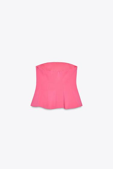 PEPLUM BANDEAU TOP - Pink by Zara - Image 5