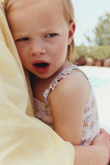 1-6 YEARS/ FLORAL PRINT SWIMSUIT WITH RUFFLES - Stone by Zara