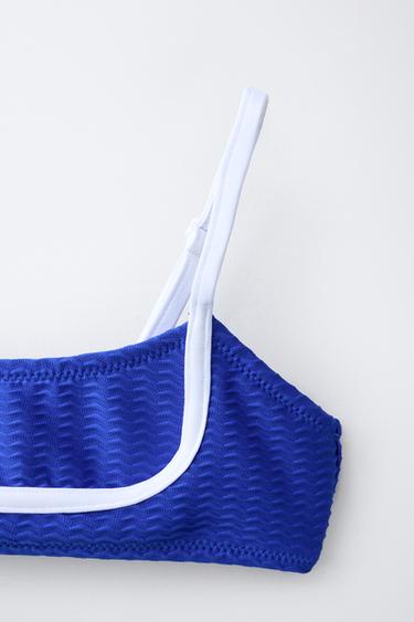 6-14 ANS/ BIKINI STRUCTURE LISERÉS CONTRASTE - Bleu de Zara - Image 2