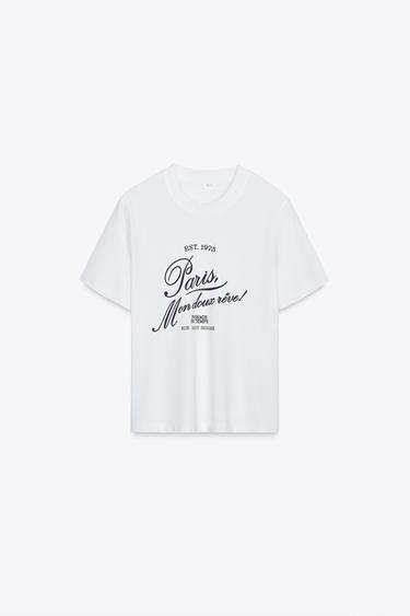 SLOGAN T-SHIRT - white by Zara