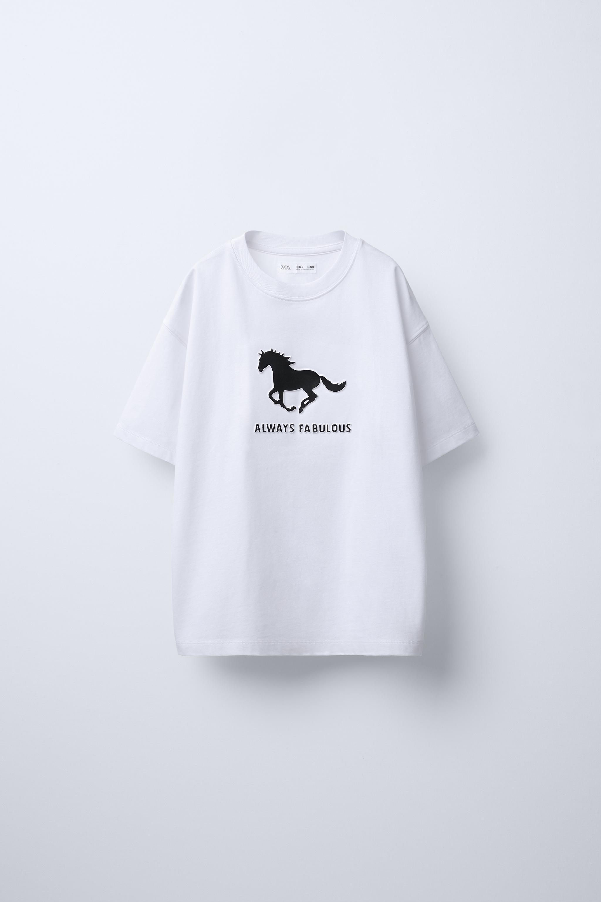 HORSE PRINT T-SHIRT - White | ZARA Australia