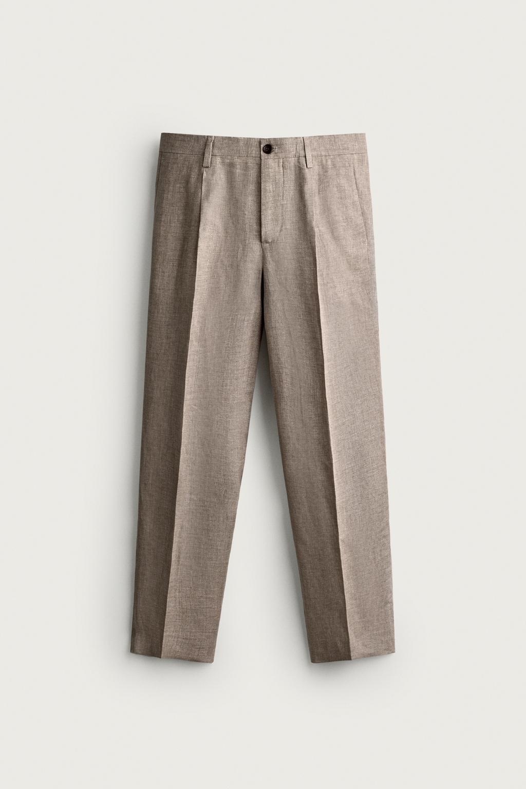 100% LINEN REGULAR FIT TROUSERS