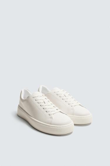 CHUNKY LEATHER TRAINERS - White by Zara