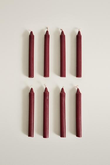 BOUGIES DÉCORATIVES CYLINDRIQUES DE NOËL (PACK DE 8) - Rouge de Zara