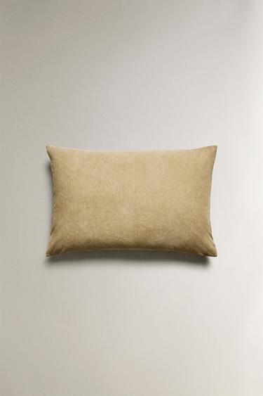 Zara CORDUROY VELVET THROW PILLOW COVER - Light beige
