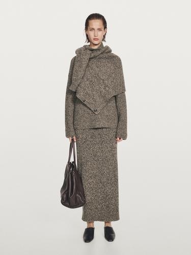 Pull en maille à col bateau 100 % cachemire - Vison de Zara