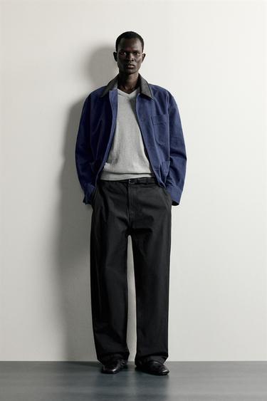 מכנסי Straight fit עם קפלים בצדדים - Gris Antracita של Zara - תמונה 0