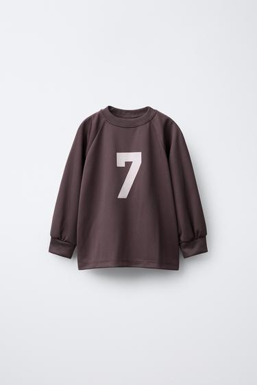 NUMBER TECHNICAL T-SHIRT - Burgundy by Zara