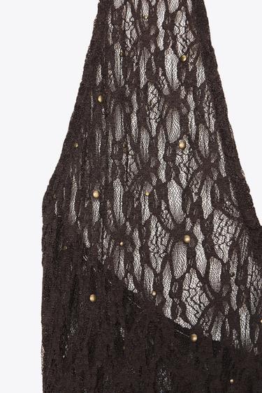 STUDDED SCARF DRESS - Chocolate by Zara - Image 6