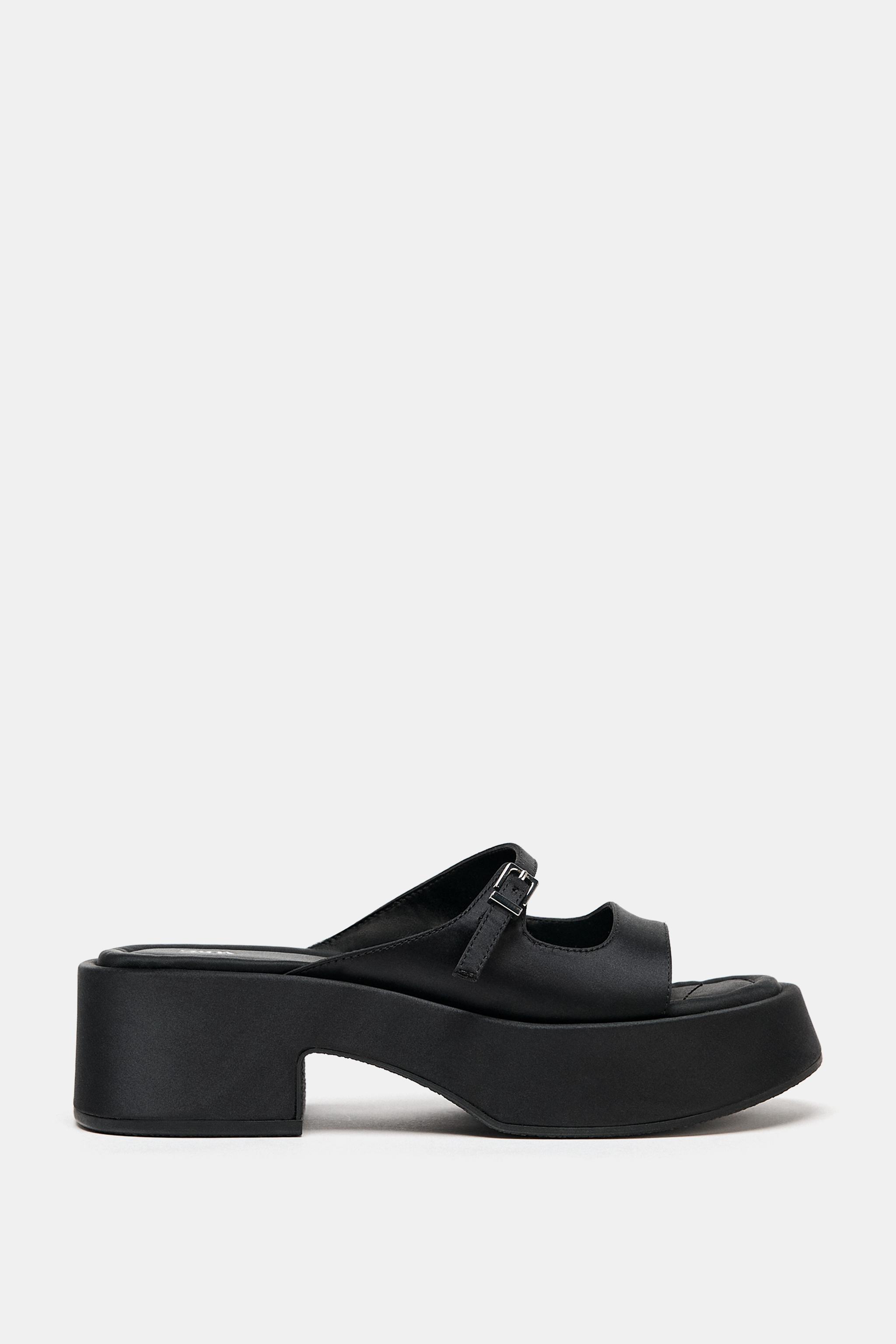 リボン プラットフォーム サンダル - ブラック | ZARA Japan / 日本