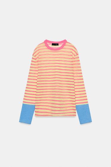 JERSEY PUNTO RAYAS - Rosa pastel de Zara