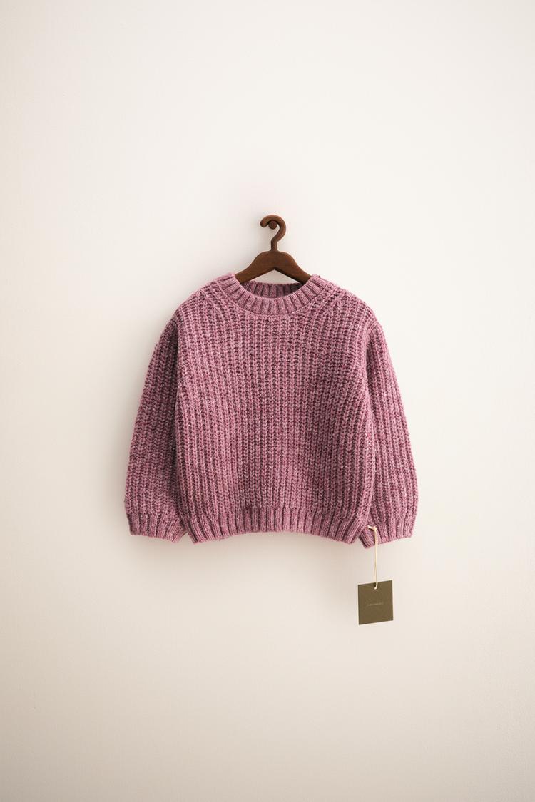 ZARA TIMELESS CHUNKY KNIT WOOL SWEATER Mid-pink ZARA Canada