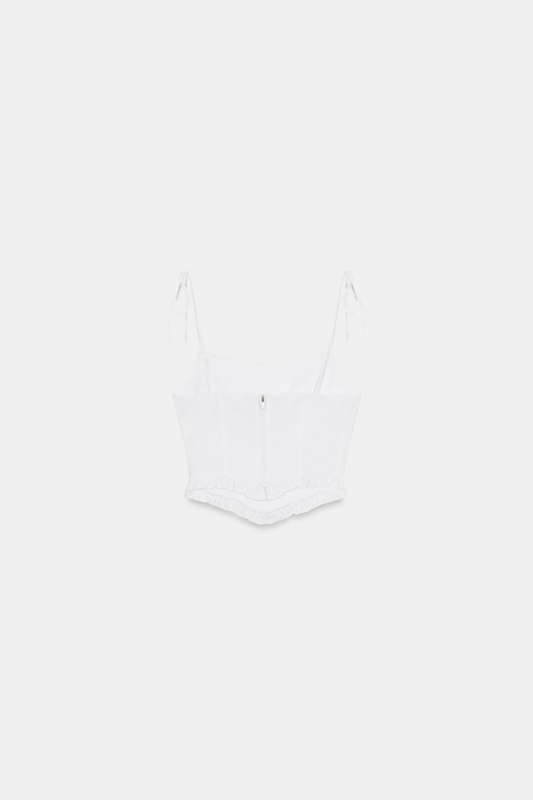 CORSETRY-INSPIRED POPLIN CROP TOP