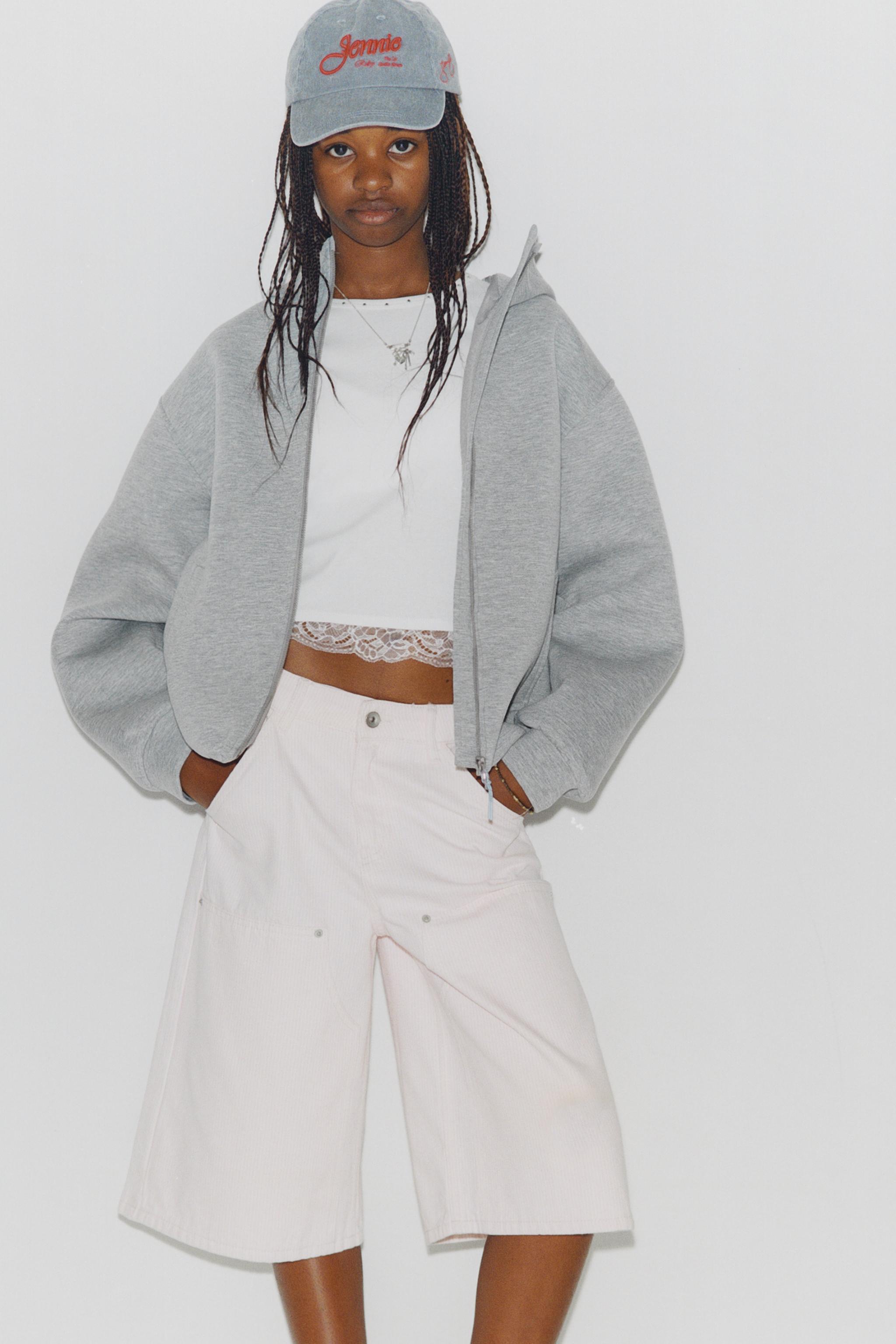 NEOPRENE HOODED JACKET — Gray marl