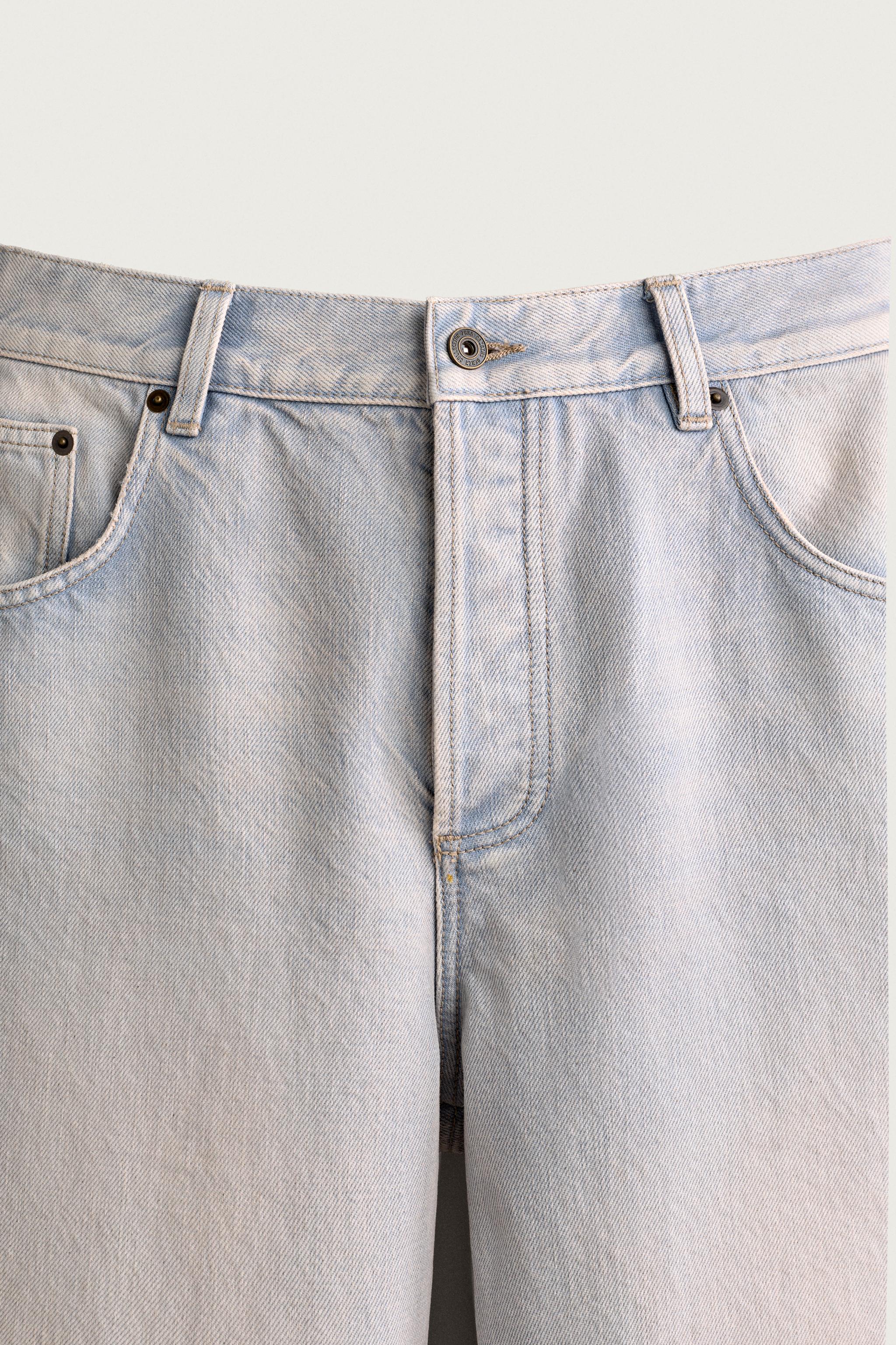 Мужские джинсы Zara CROPPED BAGGY FIT JEANS — фото 9