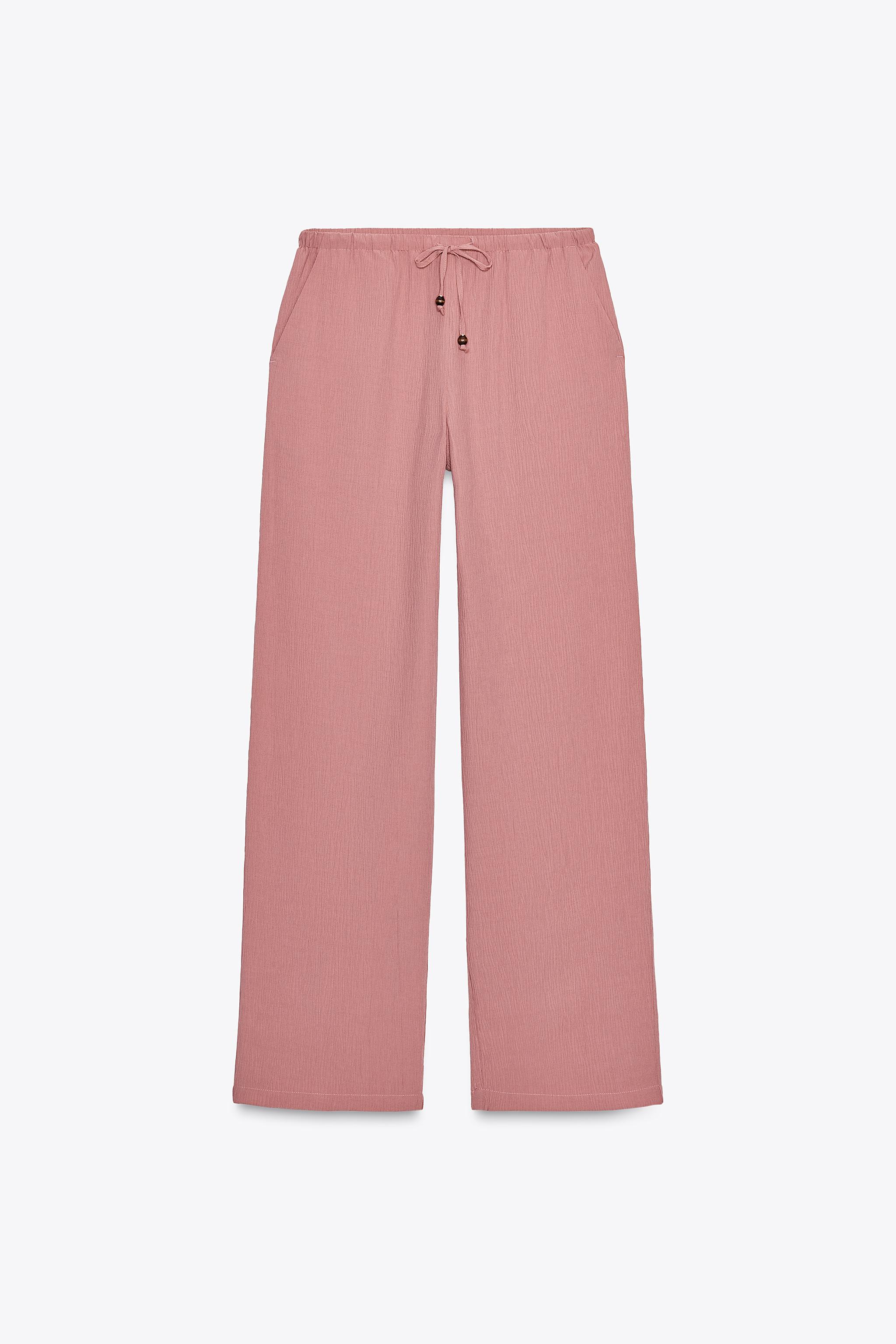 【ZARA】リンクル加工入りワイドパンツ 3252/741/406 リンクル加工入りワイドパンツ - マルサラ | ZARA Japan / 日本