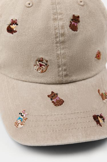 CASQUETTE SERGÉ BRODERIES CHATS - Beige de Zara - Image 1