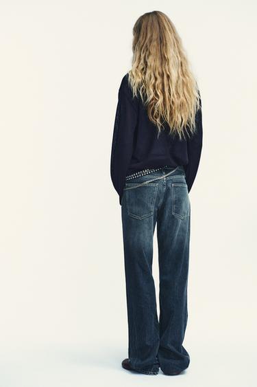 TRF LOW-RISE WIDE-LEG JEANS - Midnight blue by Zara - Image 4
