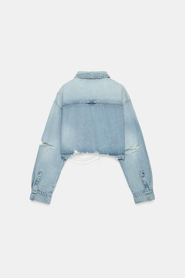 SURCHEMISE CROP EN DENIM TRF - Bleu clair de Zara - Image 6