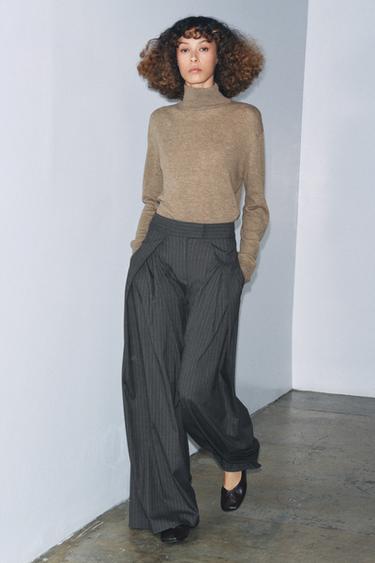 PANTALÓN RAYA DIPLOMÁTICA PINZAS ZW COLLECTION - Gris de Zara - Imagen 0