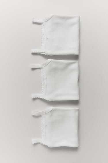2-6 JAHRE/ 3ER-PACK GERIPPTE TRÄGER-T-SHIRTS - Cremefarben von Zara