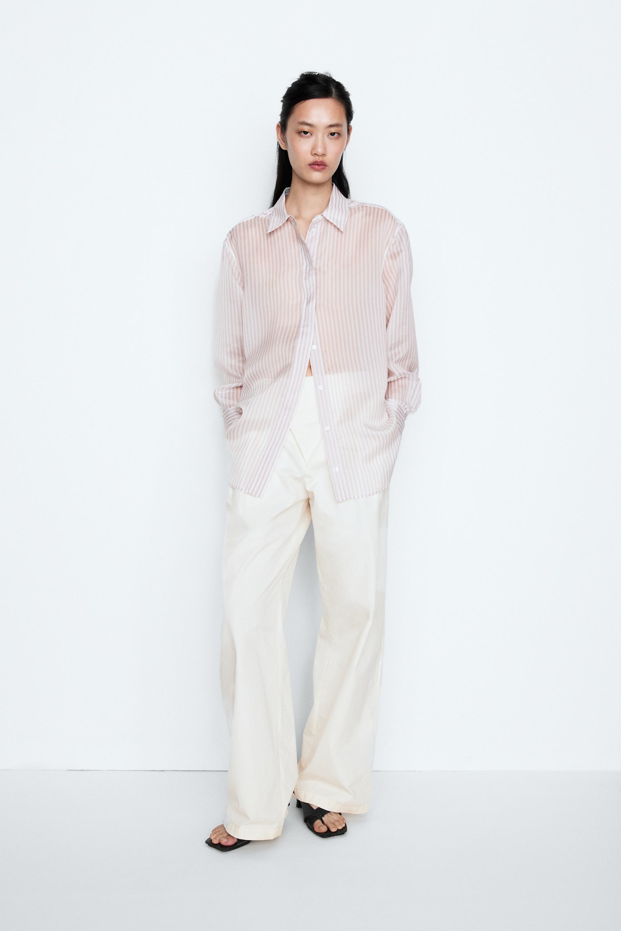 Flowing striped shirt - STUDIO — Pink / Mauve