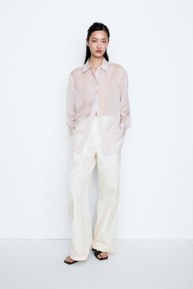 Flowing striped shirt - STUDIO — Pink / Mauve 2